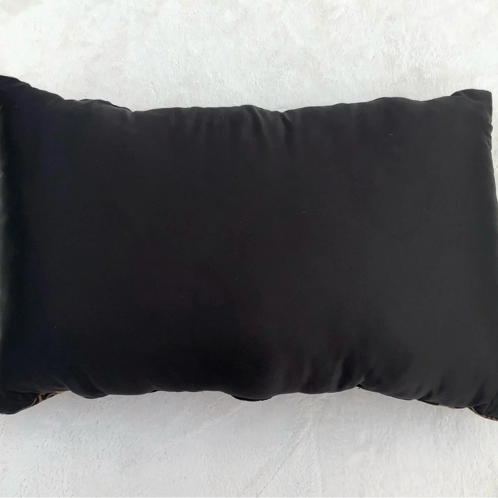 Jeffrey Fabrics Ruched Black Pillow Damask